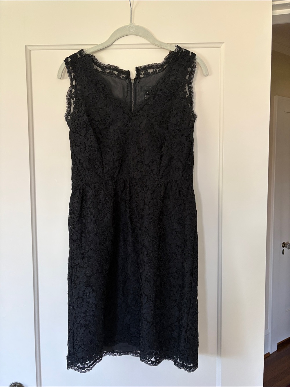 J. Crew Black Lace Sleeveless Sheath Dress